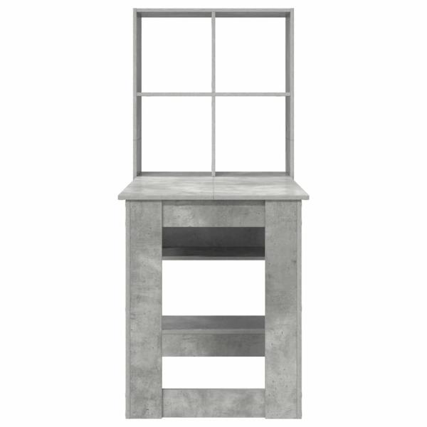 Schreibtisch mit Regal mit Speicher Beton Grau 122 x 67 x 145 cm
