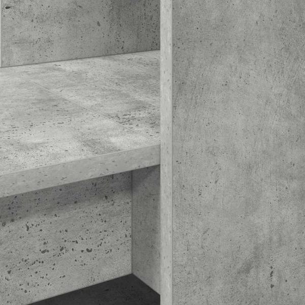 Schreibtisch mit Regal mit Speicher Beton Grau 122 x 67 x 145 cm