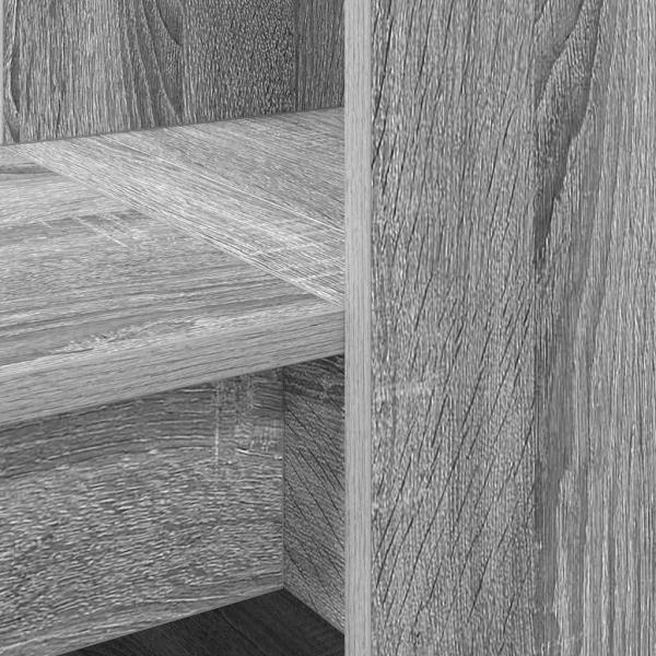 Schreibtisch mit Regal mit Speicher Graues Sonoma 122 x 67 x 145 cm