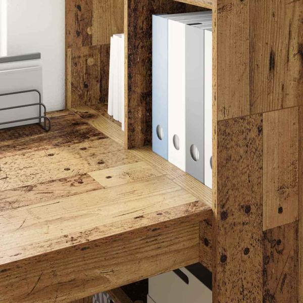 Schreibtisch mit Regal Altholz 122 x 67 x 145 cm Holzwerkstoff