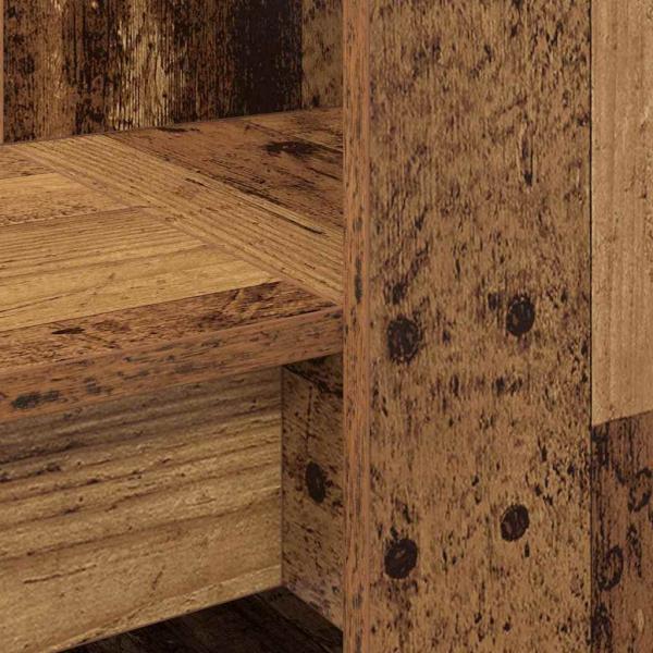 Schreibtisch mit Regal mit Speicher Altholz 122 x 67 x 145 cm