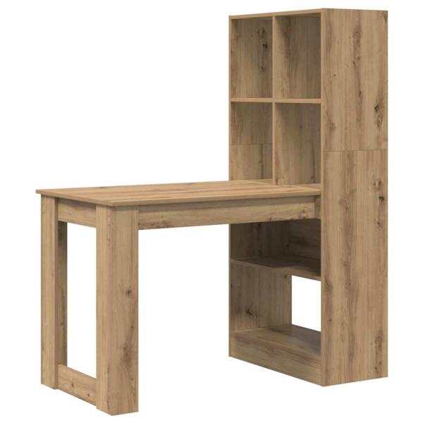 Schreibtisch mit Regal mit Speicher Eiche handwerklich 122 x 67 x 145 cm