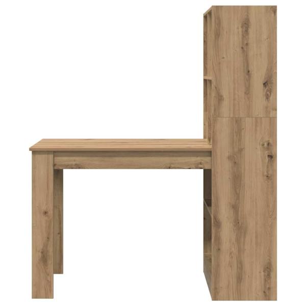 Schreibtisch mit Regal mit Speicher Eiche handwerklich 122 x 67 x 145 cm