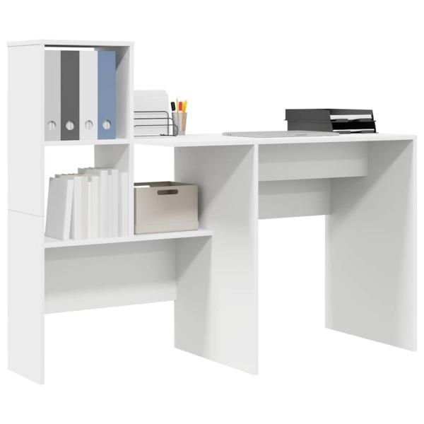 Schreibtisch mit Regal Weiß 131,5 x 50 x 106,5 cm Holzwerkstoff