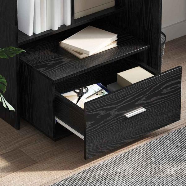 Schreibtisch Schwarze Eiche 131,5 x 50 x 106,5 cm Holzwerkstoff