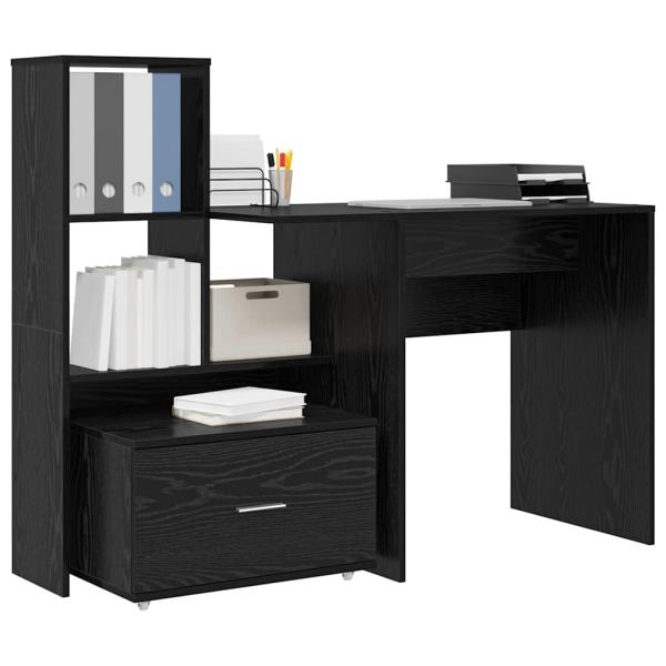 Schreibtisch Schwarze Eiche 131,5 x 50 x 106,5 cm Holzwerkstoff