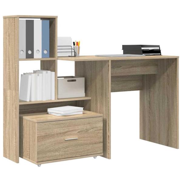 Schreibtisch Sonoma-Eiche 131,5 x 50 x 106,5 cm Holzwerkstoff