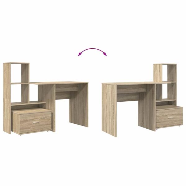 Schreibtisch Sonoma Eiche 131,5 x 50 x 106,5 cm Holzwerkstoff