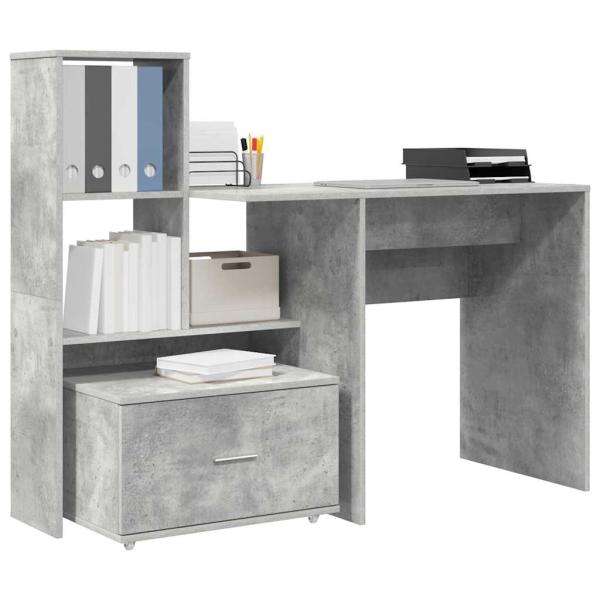 Schreibtisch Betongrau 131,5 x 50 x 106,5 cm Holzwerkstoff