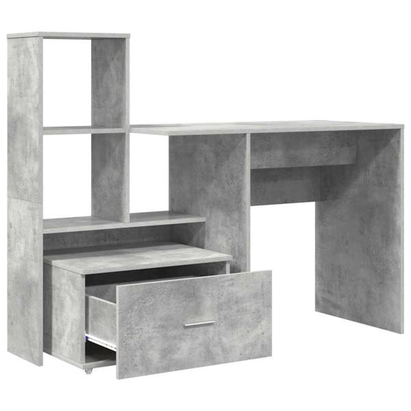 Schreibtisch Betongrau 131,5 x 50 x 106,5 cm Holzwerkstoff