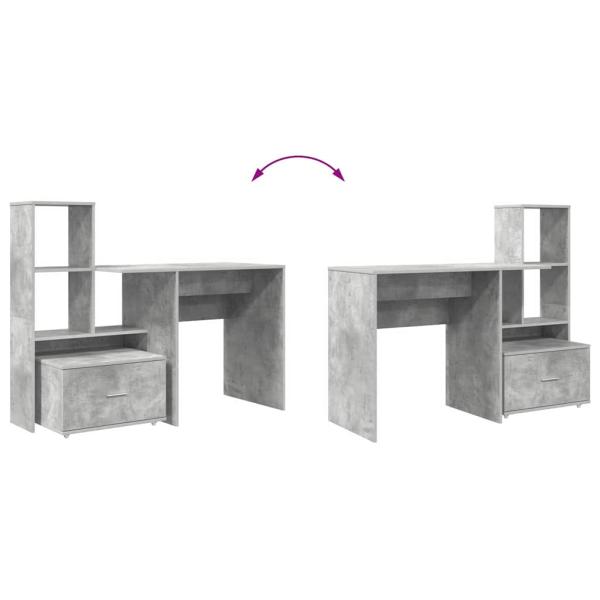 Schreibtisch Betongrau 131,5 x 50 x 106,5 cm Holzwerkstoff