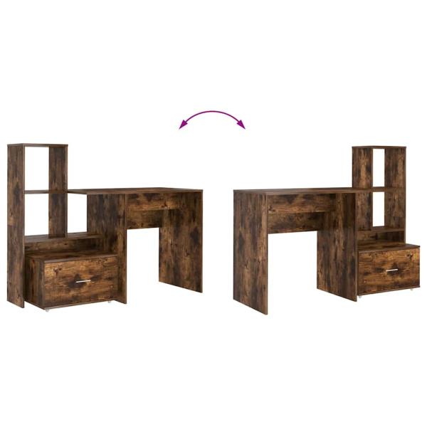 Schreibtisch Räuchereiche 131,5 x 50 x 106,5 cm Holzwerkstoff