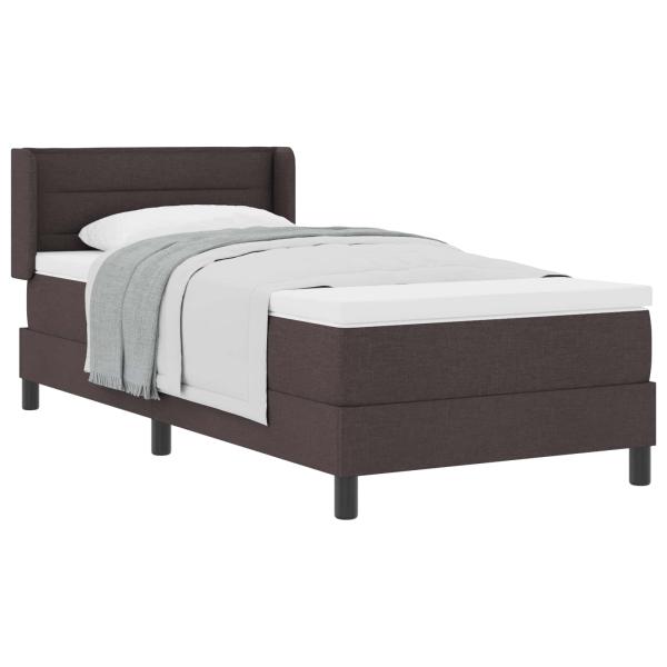 Boxspringbett Dunkelbraun und Weiß