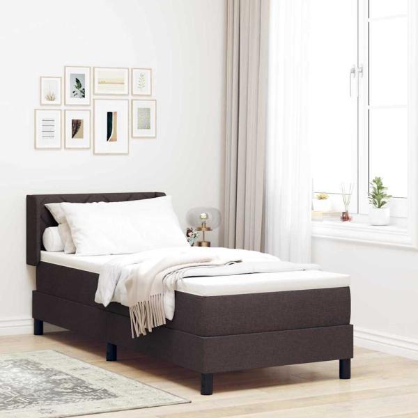ARDEBO.de - Boxspringbett mit Kissen Dunkelbraun 200 x 80 cm Stoff