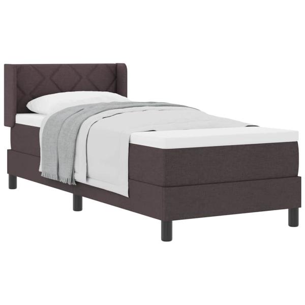 Boxspringbett Dunkelbraun 80 x 200 cm Stoff und Schaum