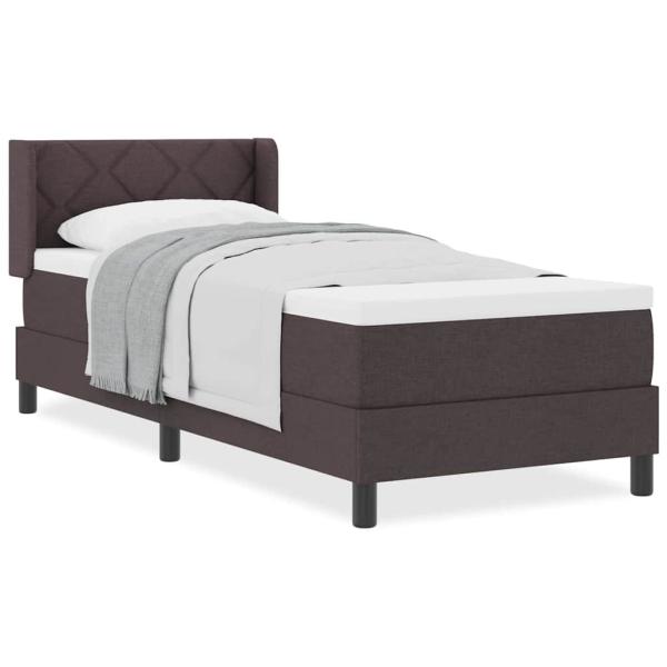 Boxspringbett Dunkelbraun 80 x 200 cm Stoff und Schaum