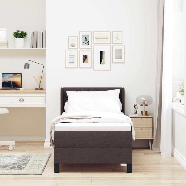 Boxspringbett Dunkelbraun 80 x 200 cm Stoff und Schaum