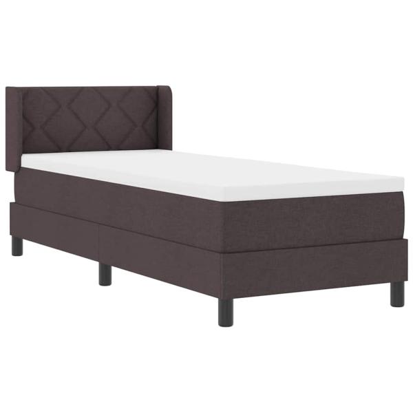 Boxspringbett Dunkelbraun 80 x 200 cm Stoff und Schaum