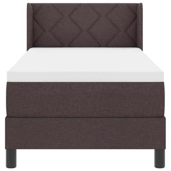 Boxspringbett Dunkelbraun 80 x 200 cm Stoff und Schaum