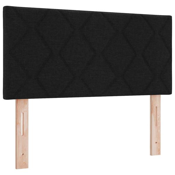 Boxspringbett mit Kopfteil Schwarz 90 x 190 cm Stoff und Schaum