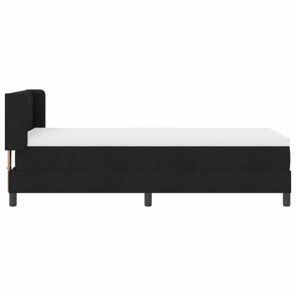 Boxspringbett mit Kopfteil Schwarz 90 x 190 cm Stoff und Schaum