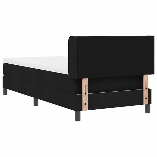 Boxspringbett mit Kopfteil Schwarz 90 x 190 cm Stoff und Schaum
