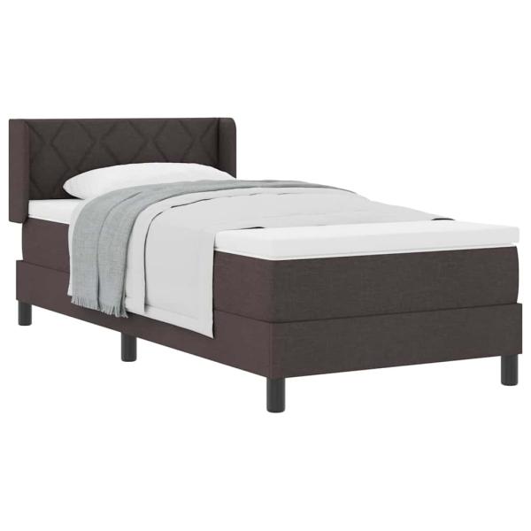 Boxspringbett Dunkelbraun 90 x 200 cm Stoff und Schaum