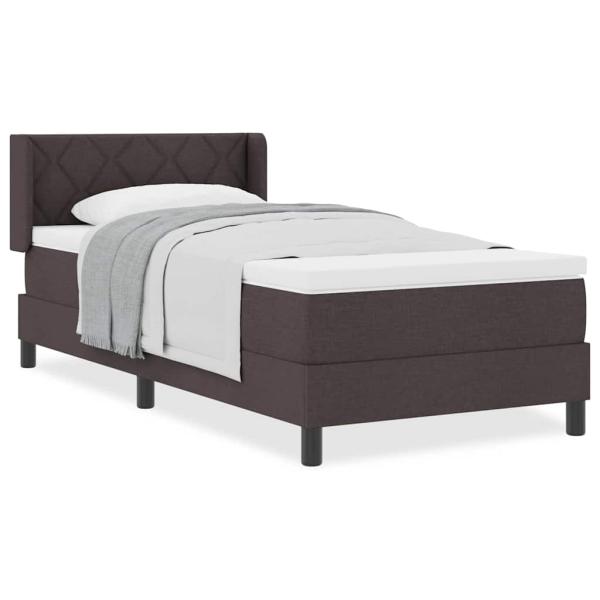 Boxspringbett Dunkelbraun 90 x 200 cm Stoff und Schaum