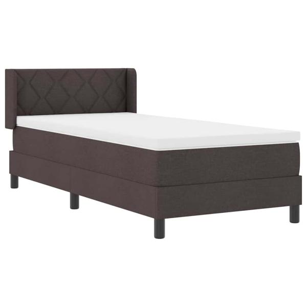 Boxspringbett Dunkelbraun 100 x 200 cm Stoff und Schaum