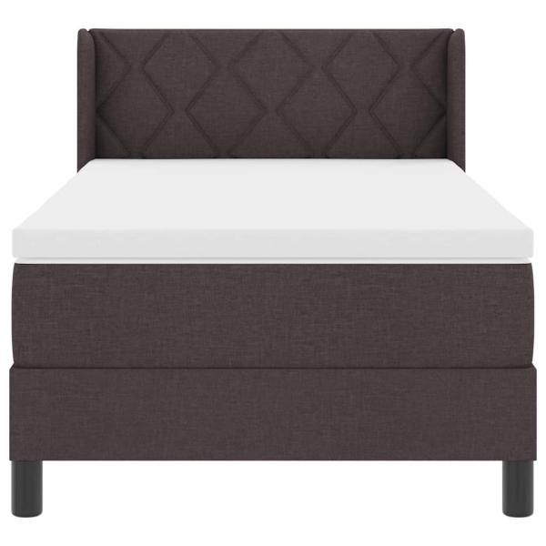 Boxspringbett Dunkelbraun 100 x 200 cm Stoff und Schaum