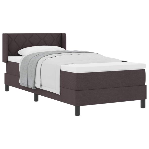 Boxspringbett Dunkelbraun 100 x 200 cm Stoff und Schaum