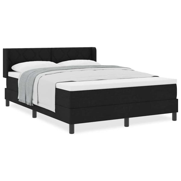 Boxspringbett mit Kopfteil Schwarz 140 x 190 cm Polsterung