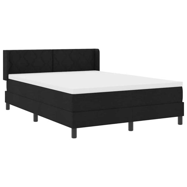 Boxspringbett mit Kopfteil Schwarz 140 x 190 cm Polsterung