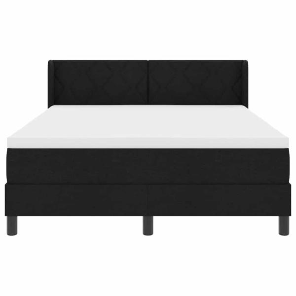 Boxspringbett mit Kopfteil Schwarz 140 x 190 cm Polsterung