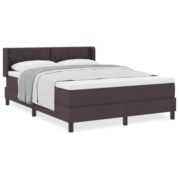 Boxspringbett Dunkelbraun 140 x 190 cm Stoff und Holz