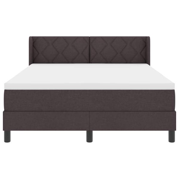 Boxspringbett Dunkelbraun 140 x 190 cm Stoff und Holz