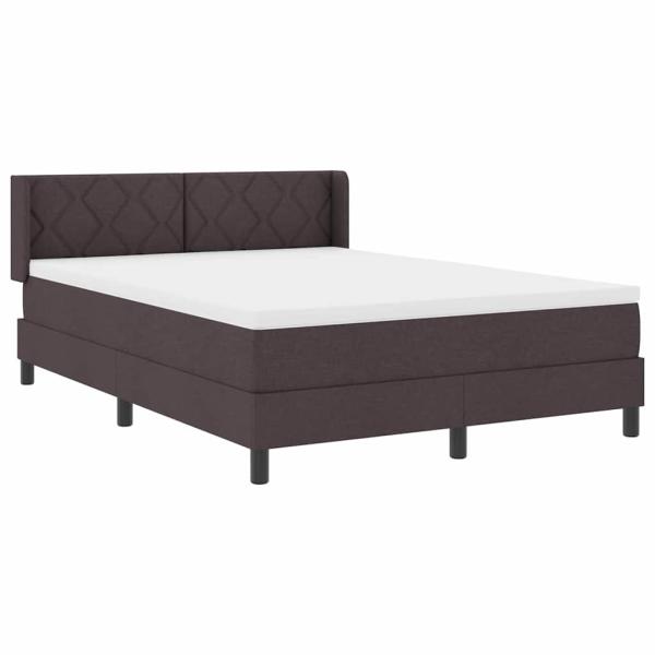 Boxspringbett Dunkelbraun 140 x 200 cm Stoff und Schaum