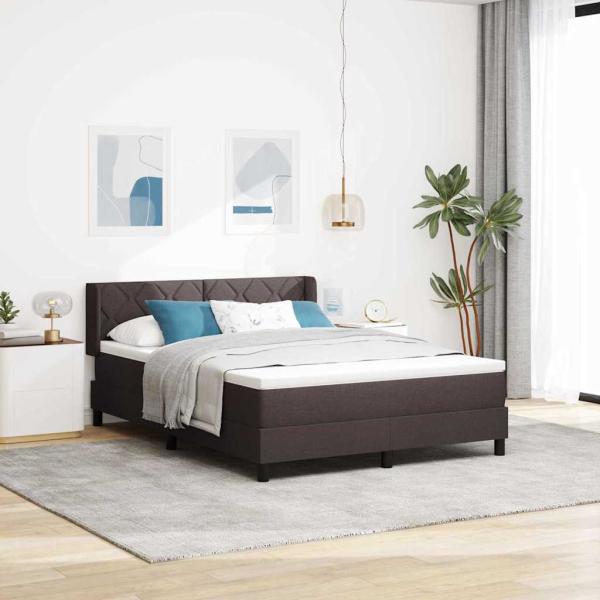 ARDEBO.de - Boxspringbett Dunkelbraun 160 x 200 cm Stoff und Schaum
