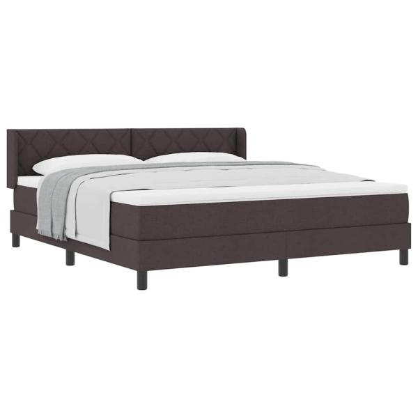 Boxspringbett Dunkelbraun 180 x 200 cm Stoff und Schaum