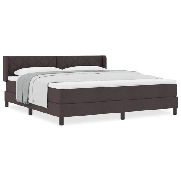 Boxspringbett Dunkelbraun 180 x 200 cm Stoff und Schaum