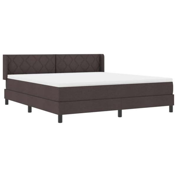 Boxspringbett Dunkelbraun 180 x 200 cm Stoff und Schaum