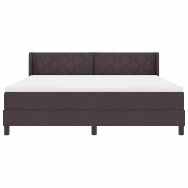 Boxspringbett Dunkelbraun 180 x 200 cm Stoff und Schaum