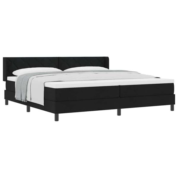 Boxspringbett Schwarz 200 x 200 cm Stoff und Schaum
