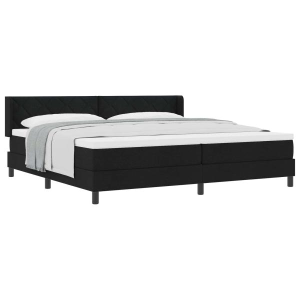 Boxspringbett Schwarz 200 x 200 cm Stoff und Schaum