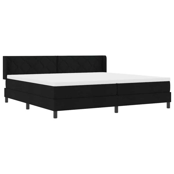 Boxspringbett Schwarz 200 x 200 cm Stoff und Schaum