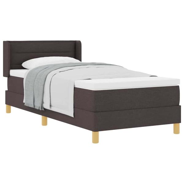 Boxspringbett mit Kopfteil Dunkelbraun 80 x 200 cm Polsterstoff