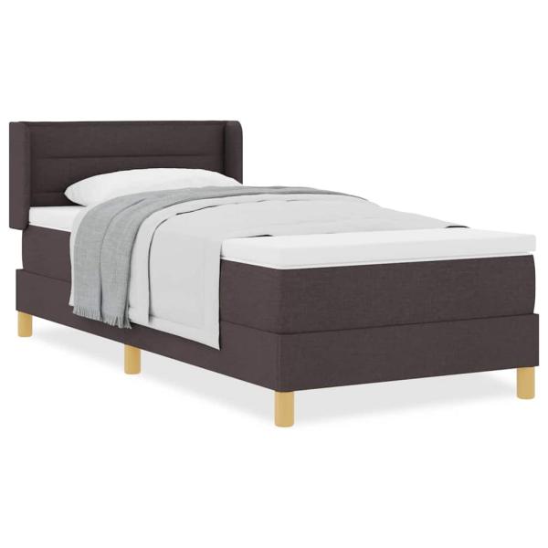 Boxspringbett mit Kopfteil Dunkelbraun 80 x 200 cm Polsterstoff