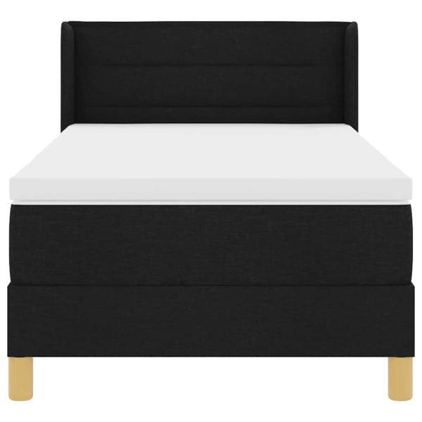 Boxspringbett mit Kopfteil Schwarz und Weiß 90 x 200 cm Stoff
