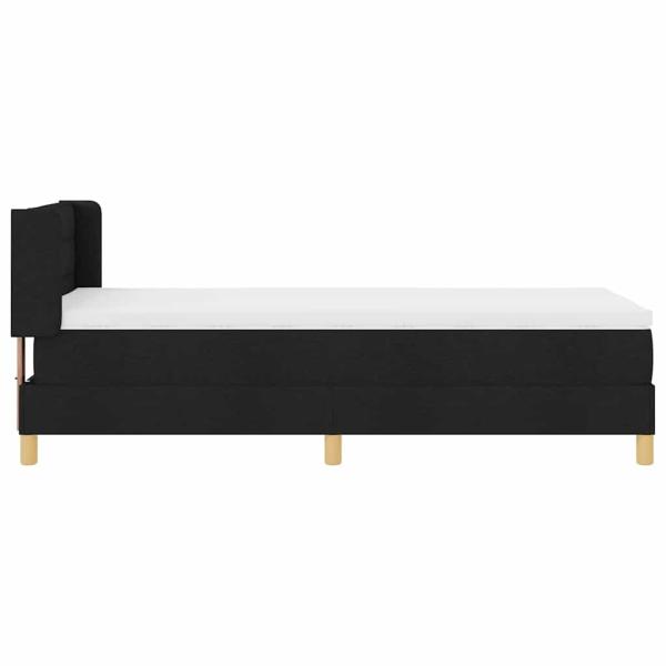 Boxspringbett mit Kopfteil Schwarz und Weiß 90 x 200 cm Stoff