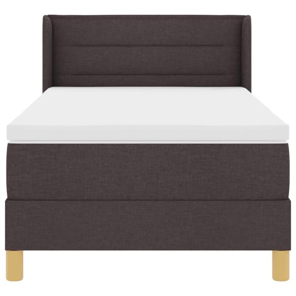 Boxspringbett Dunkelbraun und Weiß 90 x 200 cm Stoff